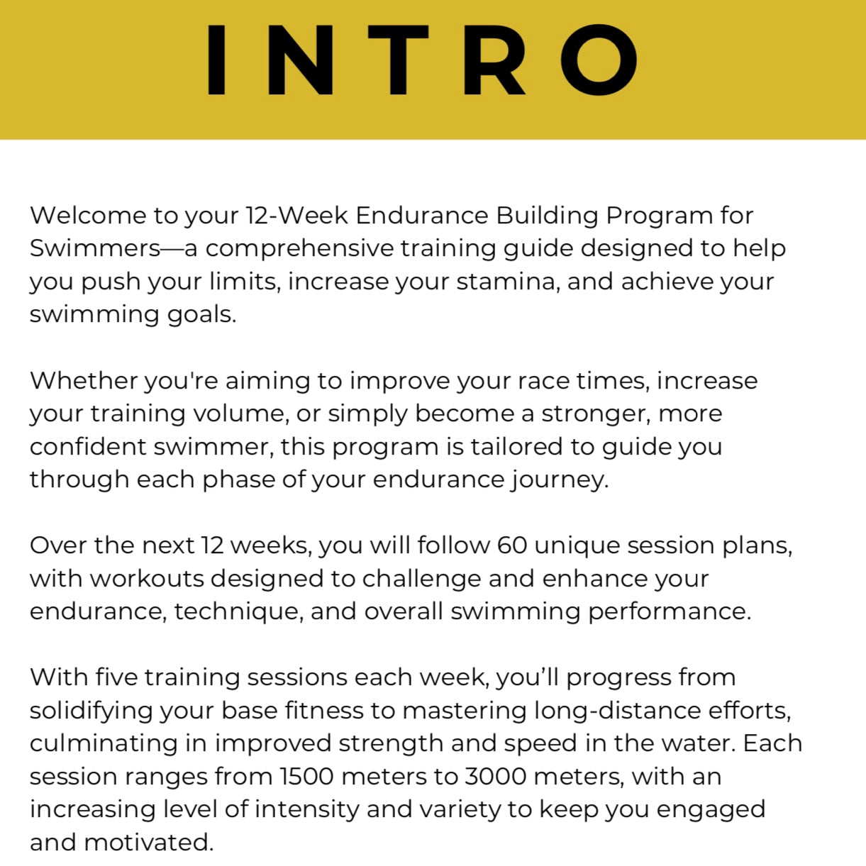 12 Week Endurance Building Plan (60 Session Plans)